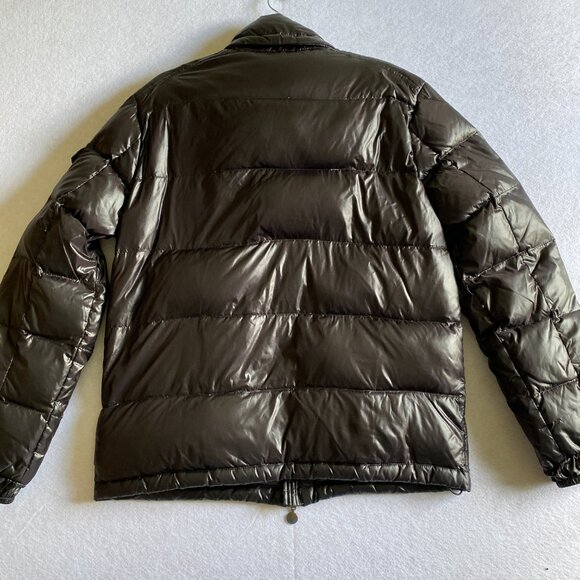 Moncler Maya Puffer Jacket Men's 5 Black Shiny Glossy Down Coat - Picture 14 of 16